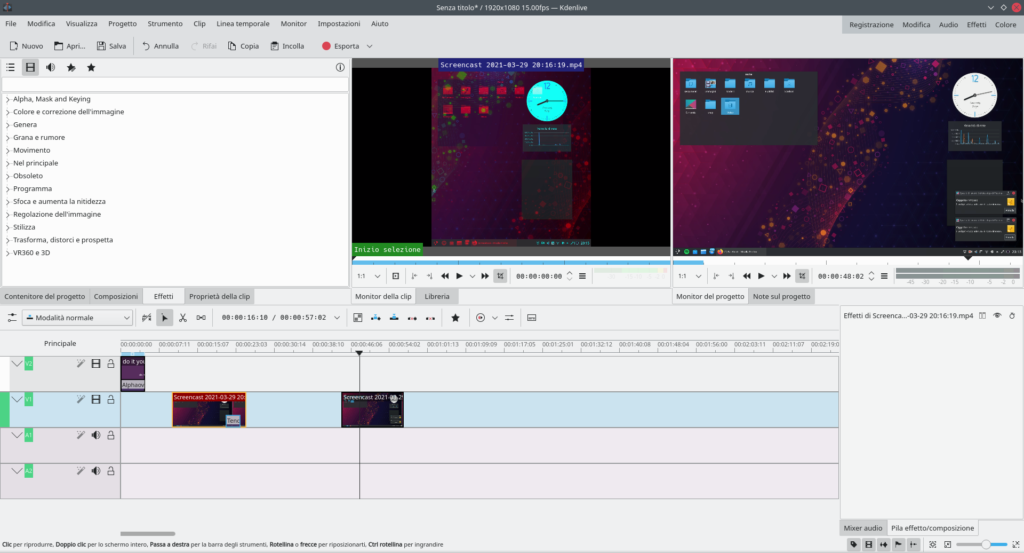kdenlive effetti