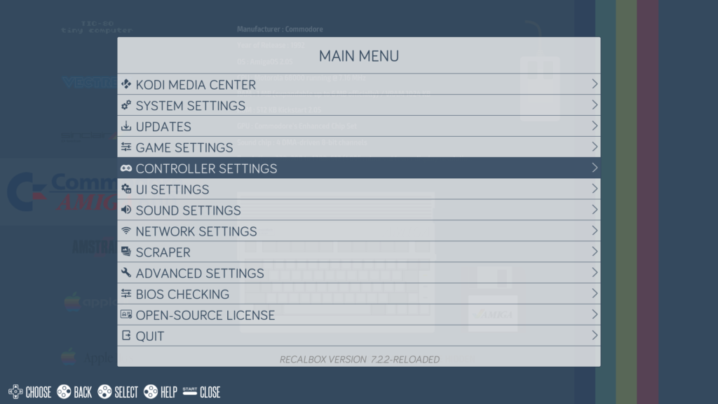 controller settings recalbox
