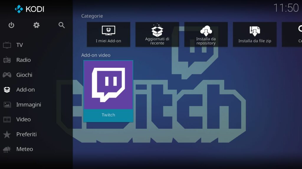 twitch home addon kodi