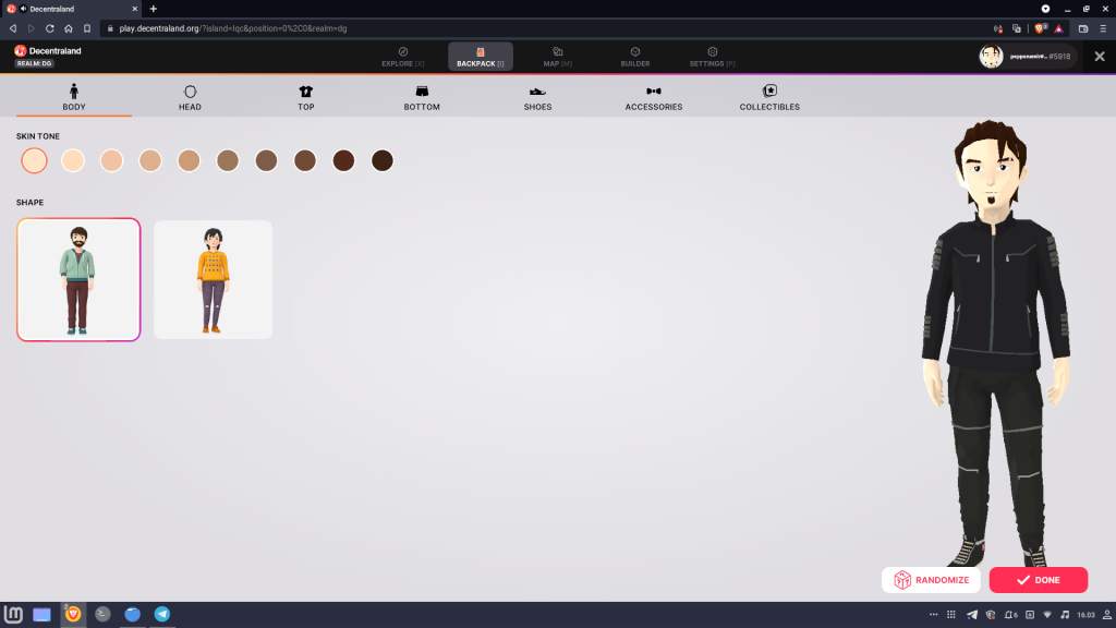 Decentraland avatar